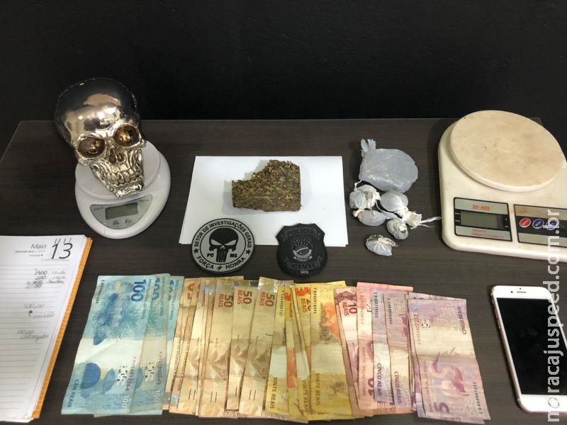 Polícia Civil fecha boca de fumo em Anastácio e prende traficante de 21 anos com drogas