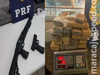 PRF do Paraná apreende armas e maconha que saíram de Dourados