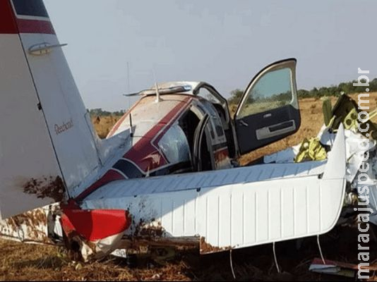 Avião pilotado por médico cai em fazenda de Mato Grosso do Sul 