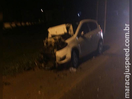 Grave acidente entre Palio e L200 deixa quatro feridos em MS Grave acidente entre Palio e L200 deixa quatro feridos em MS
