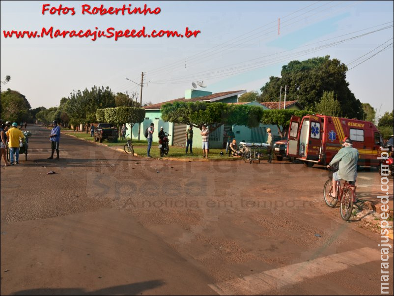 Maracaju: Colisão entre caminhonete e motociclista na Vila Juquita, resulta em motocicleta destruída e uma vítima com fraturas