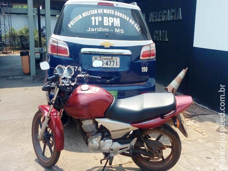 PM recupera moto com restrição criminal em Jardim