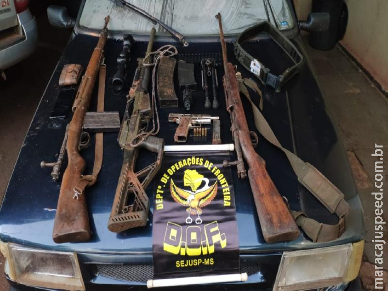 Armas de grosso calibre e de uso exclusivo das Forças Armadas foram apreendidas pelo DOF durante a Operação Hórus Armas de grosso calibre e de uso exclusivo das Forças Armadas foram apreendidas pelo DOF durante a Operação Hórus
