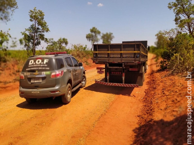 Caminhão com seis toneladas de maconha foi apreendido pelo DOF em Brasilândia durante a Operação Hórus