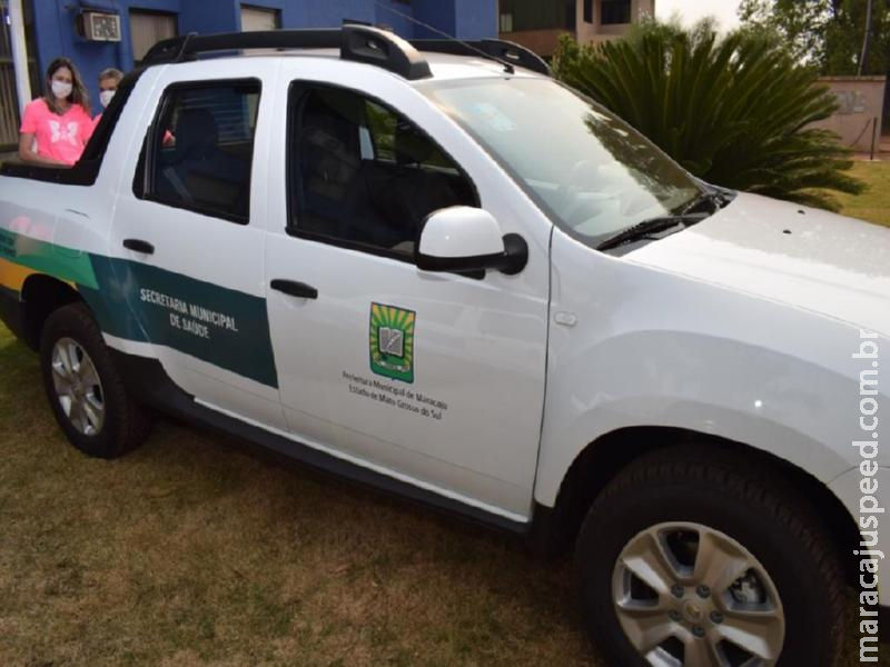 Maracaju: Adquirido com recursos próprios, Prefeito Maurílio Azambuja entrega mais duas caminhonetes para a Secretaria de Saúde