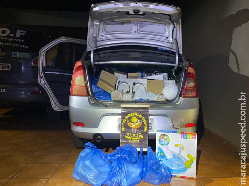 Maracaju: Veículo com produtos ilegais avaliados em mais de 40 mil reais foi apreendido pelo DOF durante a Operação Hórus