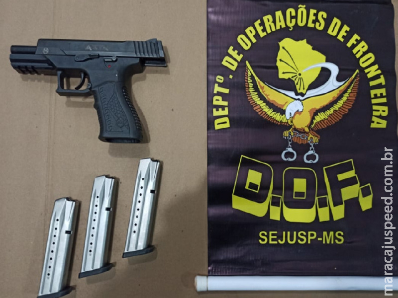 Homem que seguia para Campo Grande com arma de fogo foi preso pelo DOF durante a Operação Hórus Homem que seguia para Campo Grande com arma de fogo foi preso pelo DOF durante a Operação Hórus