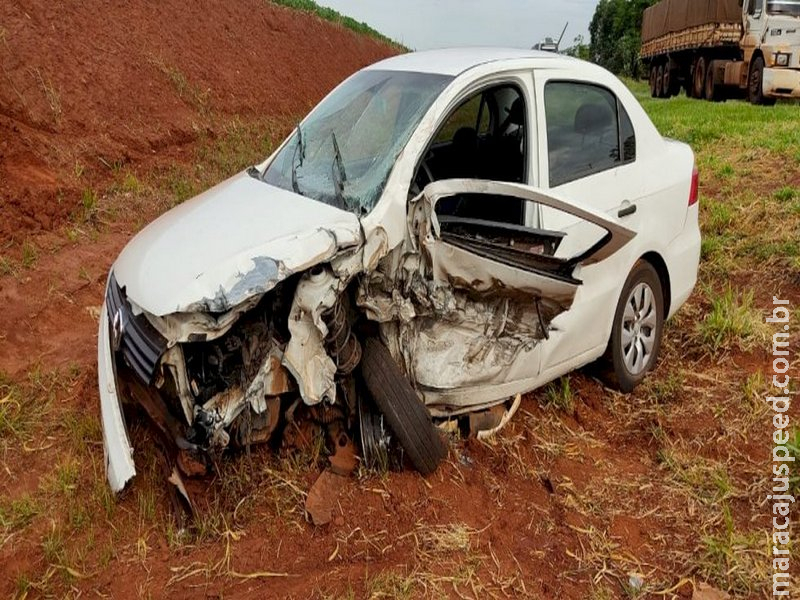 Itaporã: Motorista invade pista contrária e provoca acidente próximo ao distrito de Carumbé