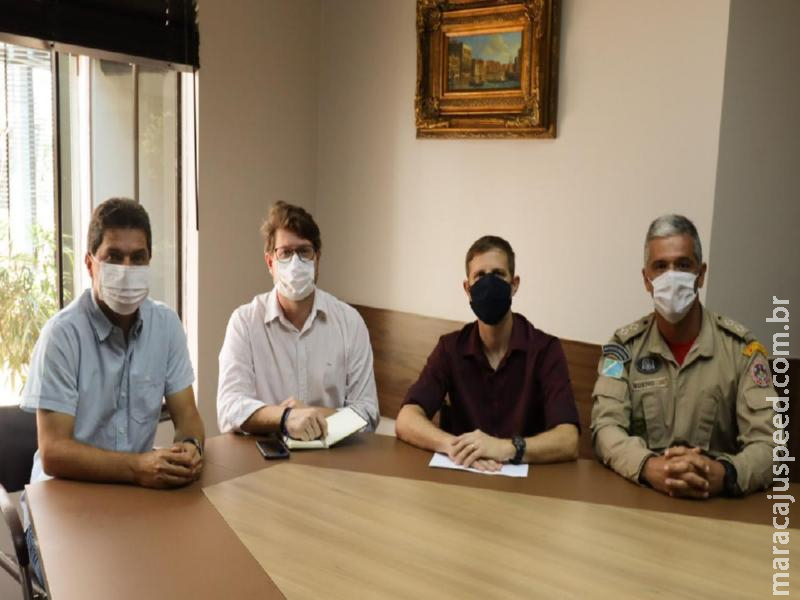 José Marcos Calderan se reúne com os comandantes da Policia Militar e Corpo de Bombeiro de Maracaju José Marcos Calderan se reúne com os comandantes da Policia Militar e Corpo de Bombeiro de Maracaju