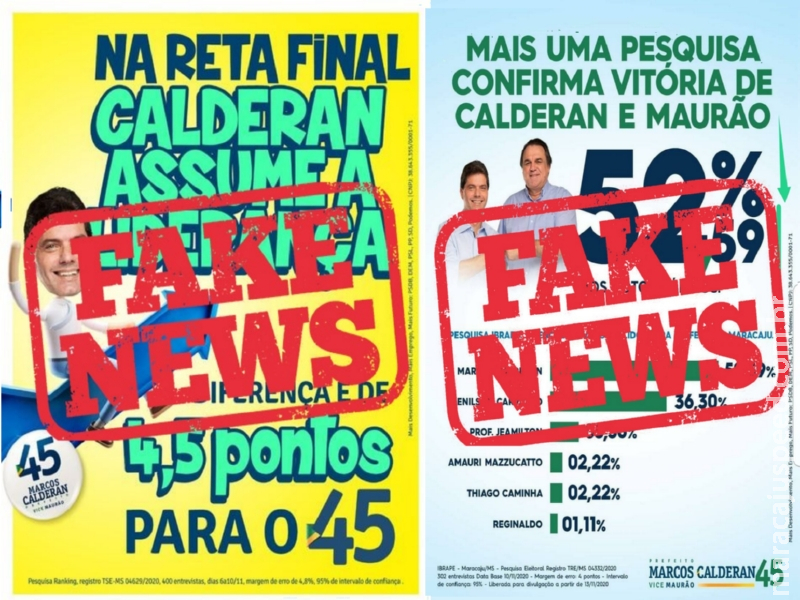 Maracaju: Justiça considerou irregular pesquisas que o candidato José Marcos Calderan se destaca como primeiro colocado (Pesquisa Fake News)