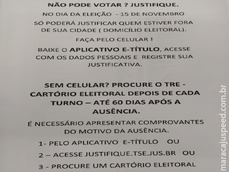 Maracaju: Justificativa no dia da eleição deve ser feita exclusivamente pelo e-Título