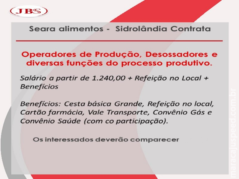 CASA DO TRABALHADOR–MARACAJU BOLETIM EXTRAORDINÁRIO DE VAGAS - 1º DE DEZEMBRO DE 2020 CASA DO TRABALHADOR–MARACAJU BOLETIM EXTRAORDINÁRIO DE VAGAS - 1º DE DEZEMBRO DE 2020