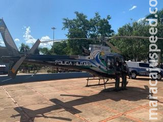 Helicóptero sobrevoa Campo Grande em operação de fim de ano da PM