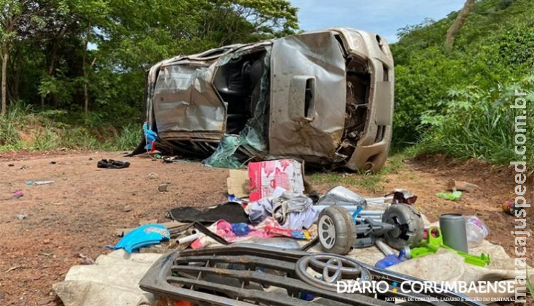 Idosa morre e criança fica ferida em capotamento na Estrada Parque em MS