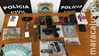 Quadrilha investigada por diversos roubos em cidade de MS é presa e tem armas apreendidas