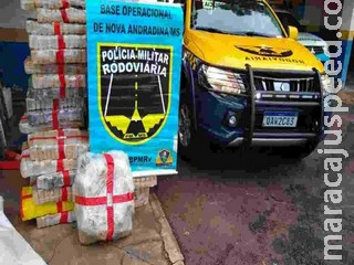 1,3 tonelada de maconha é apreendida em caminhonete guinchada na MS-134