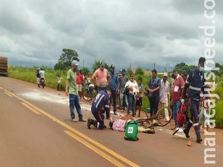 Ciclista é atropelado por caminhão em Dourados e sofre traumatismo craniano Ciclista é atropelado por caminhão em Dourados e sofre traumatismo craniano