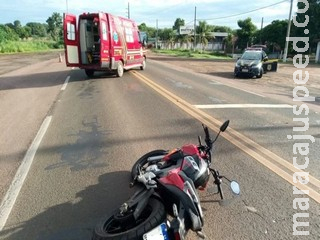 Duas pessoas ficam feridas em acidente entre duas motos na BR-163