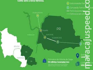 Projeto avança e ferrovia que liga MS ao Paraná deve ser licitada até fim do ano Projeto avança e ferrovia que liga MS ao Paraná deve ser licitada até fim do ano