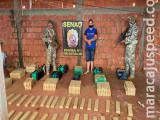 Senad apreende 367 quilos de maconha em casa na fronteira Senad apreende 367 quilos de maconha em casa na fronteira