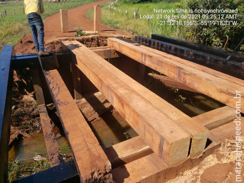 Quase 100 mil de recursos próprios estão sendo usados para reformar duas pontes em Maracaju Quase 100 mil de recursos próprios estão sendo usados para reformar duas pontes em Maracaju