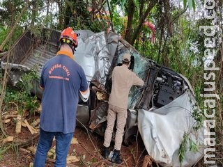 Traficante morre ao capotar camionete em rodovia de MS enquanto fugia da PRF