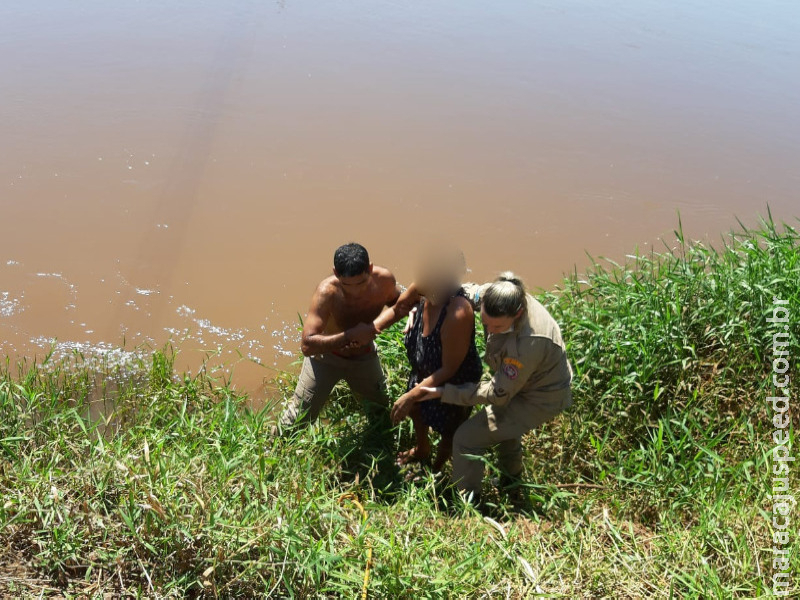 Fátima do Sul: Em tentativa de suicídio, mulher salta da ponte no Rio Dourados e é salva por Bombeiro