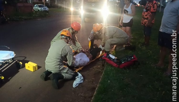 Motociclista bate em canteiro central e fica em estado grave em Dourados Motociclista bate em canteiro central e fica em estado grave em Dourados