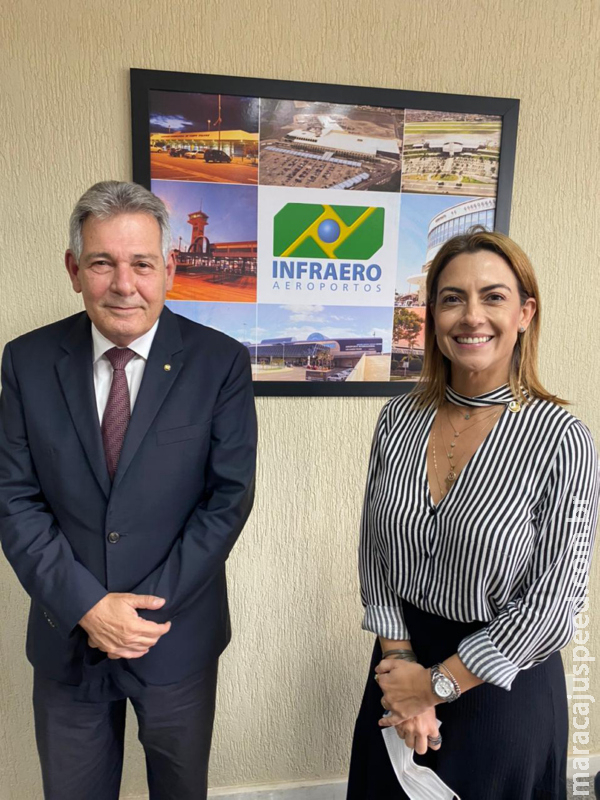 Senadora Soraya reúne-se com presidente da Infraero para tratar sobre aeroportos de Dourados e Bonito