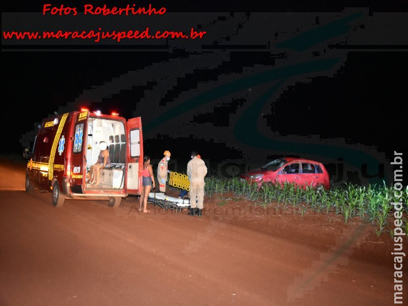 Bombeiros atendem ocorrência de acidente em estrada vicinal a 40 km do perímetro urbano de Maracaju