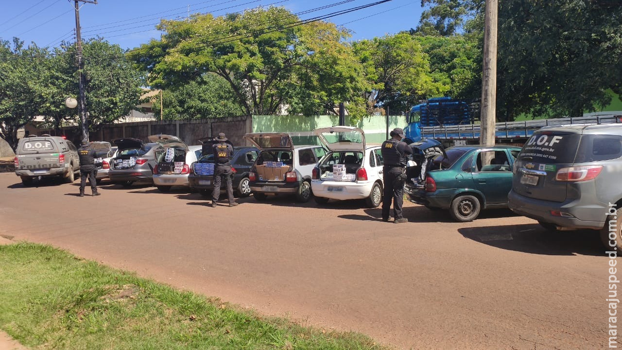 DOF apreende carros carregados com cigarros e pneus contrabandeados do PY DOF apreende carros carregados com cigarros e pneus contrabandeados do PY