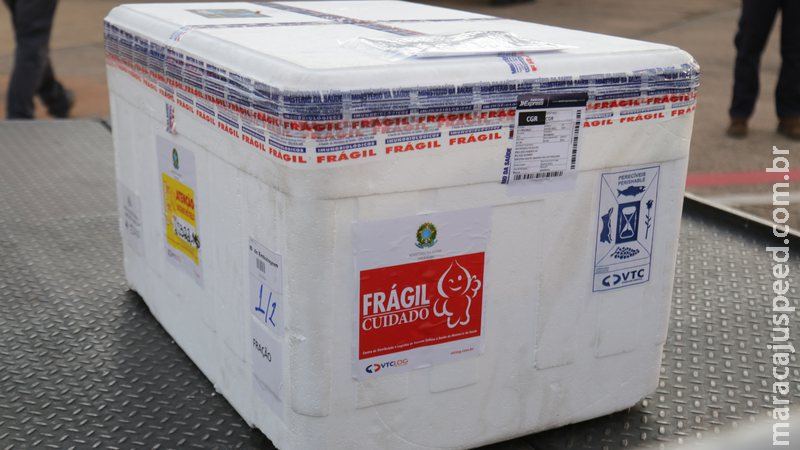 Enviado pelo Ministério da Saúde, 13º lote com 77,9 mil doses de vacinas contra Covid-19 chega em MS Enviado pelo Ministério da Saúde, 13º lote com 77,9 mil doses de vacinas contra Covid-19 chega em MS