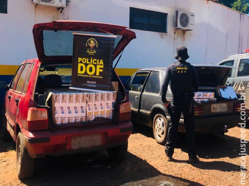 Maracaju: Dois veículos carregados com cigarros contrabandeados foram apreendidos pelo DOF durante a Operação Hórus