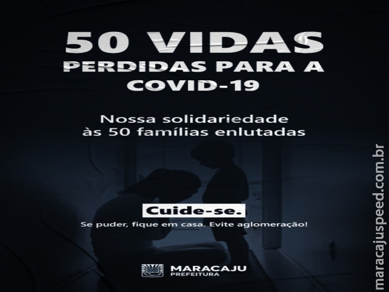 Pandemia: Maracaju atinge a marca de 50 mortes por Covid-19