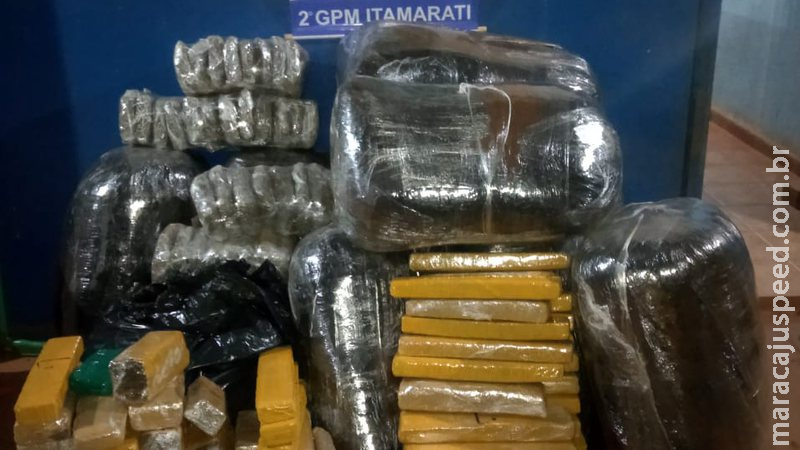 Polícia apreende 235 quilos de maconha após perseguição na MS-164 Polícia apreende 235 quilos de maconha após perseguição na MS-164
