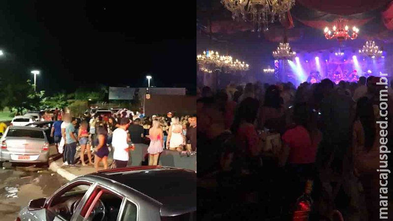 Após festa com aglomeração, Guarda dispersa multidão em frente a casa noturna de Campo Grande