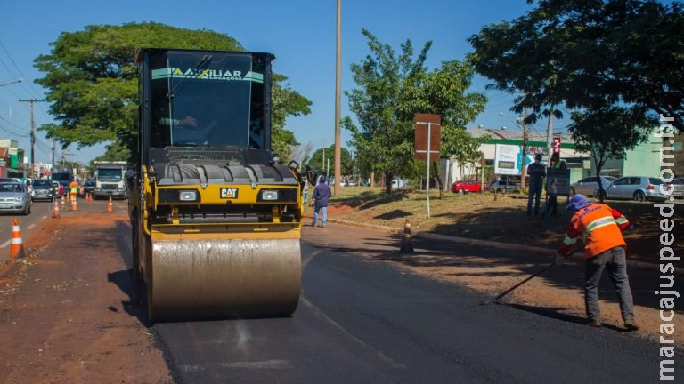 Avenida Marechal Deodoro é recapeada e terá asfalto com padrão de rodovia em Campo Grande Avenida Marechal Deodoro é recapeada e terá asfalto com padrão de rodovia em Campo Grande