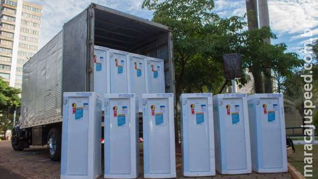 Campo Grande recebe geladeiras para ajudar na conservação de vacinas da covid Campo Grande recebe geladeiras para ajudar na conservação de vacinas da covid