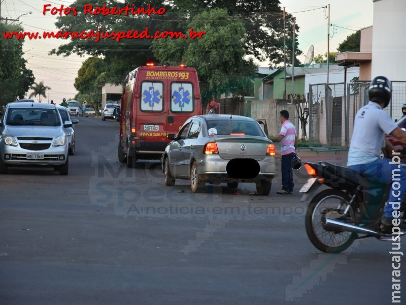 Maracaju: Bombeiros atendem ocorrência de acidente envolvendo veículo e motociclista na Av. Marechal Floriano