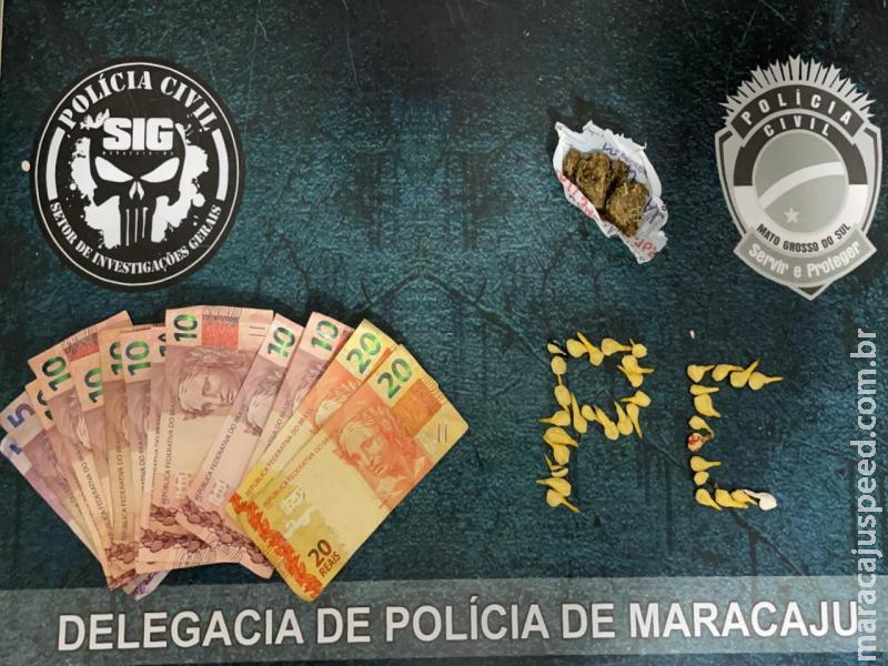 Maracaju: Polícia Civil prende em flagrante jovem mulher de apenas 18 anos de idade por tráfico de drogas