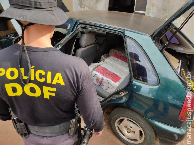 Maracaju: Veículo que seguia com mais de 200 quilos de maconha para Campo Grande foi apreendido pelo DOF