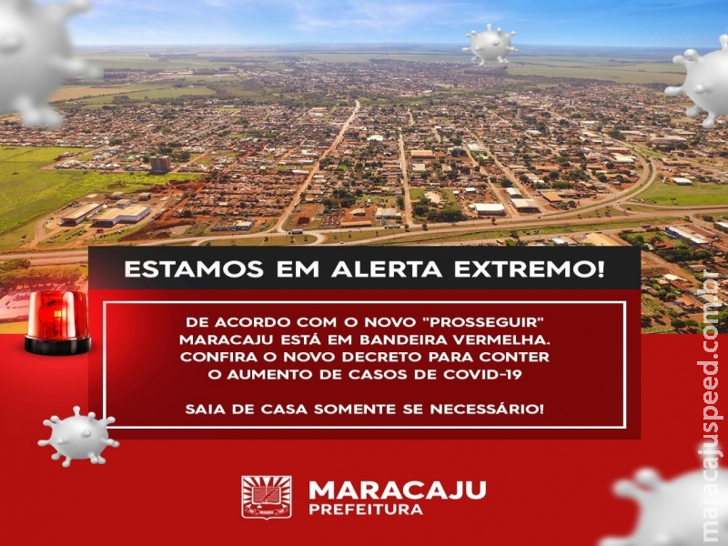 Maracaju volta a bandeira Vermelha e Prefeitura e publica novo decreto municipal, com restrições