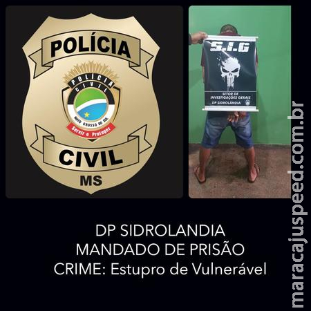  Polícia Civil de Sidrolândia prende homem que estuprou e engravidou enteada deficiente 