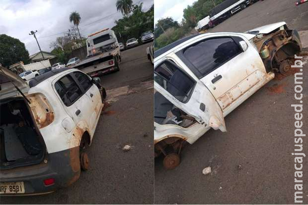 Ademir tem carro depenado por ladrões e amigos fazem rifa para consertar veículo