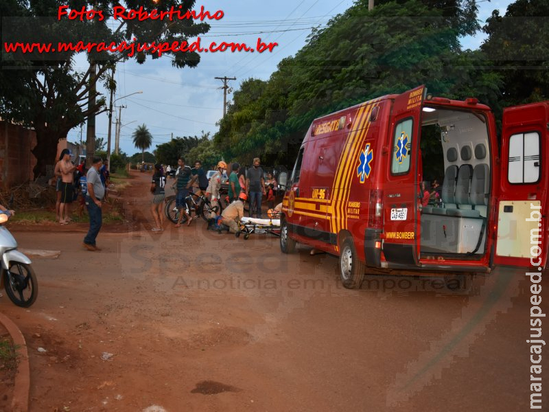 Maracaju: Bombeiros e Polícia Militar atendem ocorrência de acidente envolvendo motocicleta e veículo na Vila Adrien