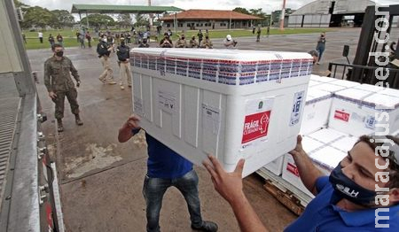 Mato Grosso do Sul recebe novo lote com 97.500 doses da vacina contra Covid-19 