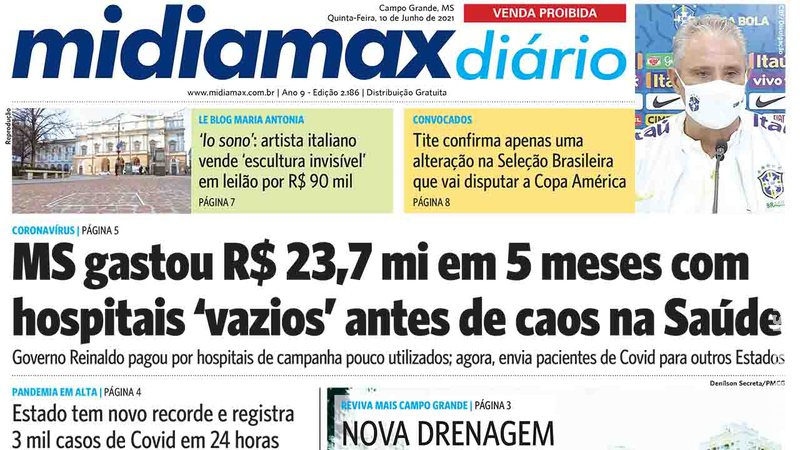 Quase sem uso, hospitais de campanha custaram R$ 23,7 milhões antes de MS ‘despachar’ pacientes de Covid. Confira no Midiamax Diário Quase sem uso, hospitais de campanha custaram R$ 23,7 milhões antes de MS ‘despachar’ pacientes de Covid. Confira no Midiamax Diário