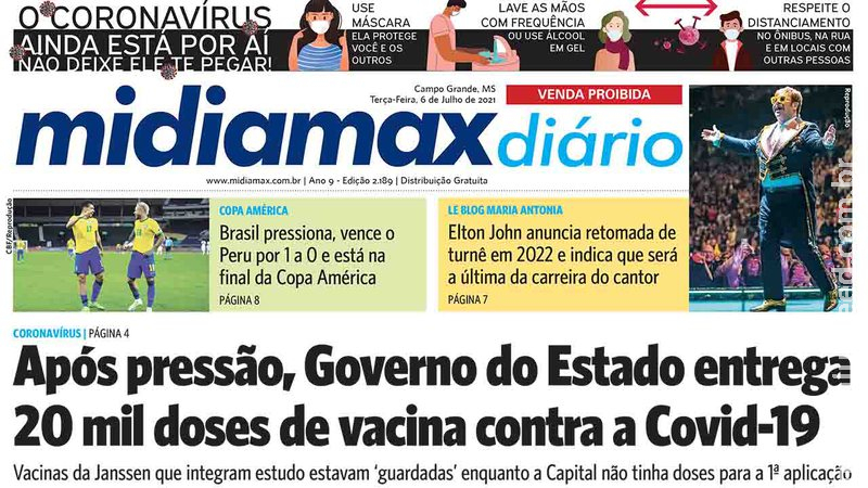 Após pressão, Governo do Estado libera 20 mil vacinas contra a Covid estocadas. Leia no Midiamax Diário Após pressão, Governo do Estado libera 20 mil vacinas contra a Covid estocadas. Leia no Midiamax Diário