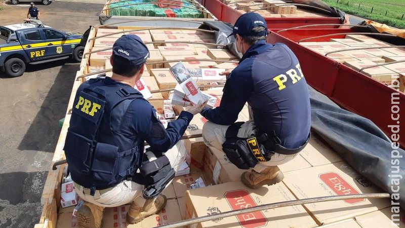 Caminhoneiros flagrados com R$ 2,8 milhões em cigarros contrabandeados são condenados em MS