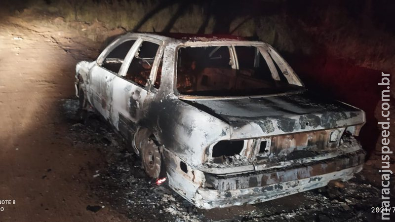 Carro que seria de tentativa de assalto em Pedro Juan é incendiado em Ponta Porã